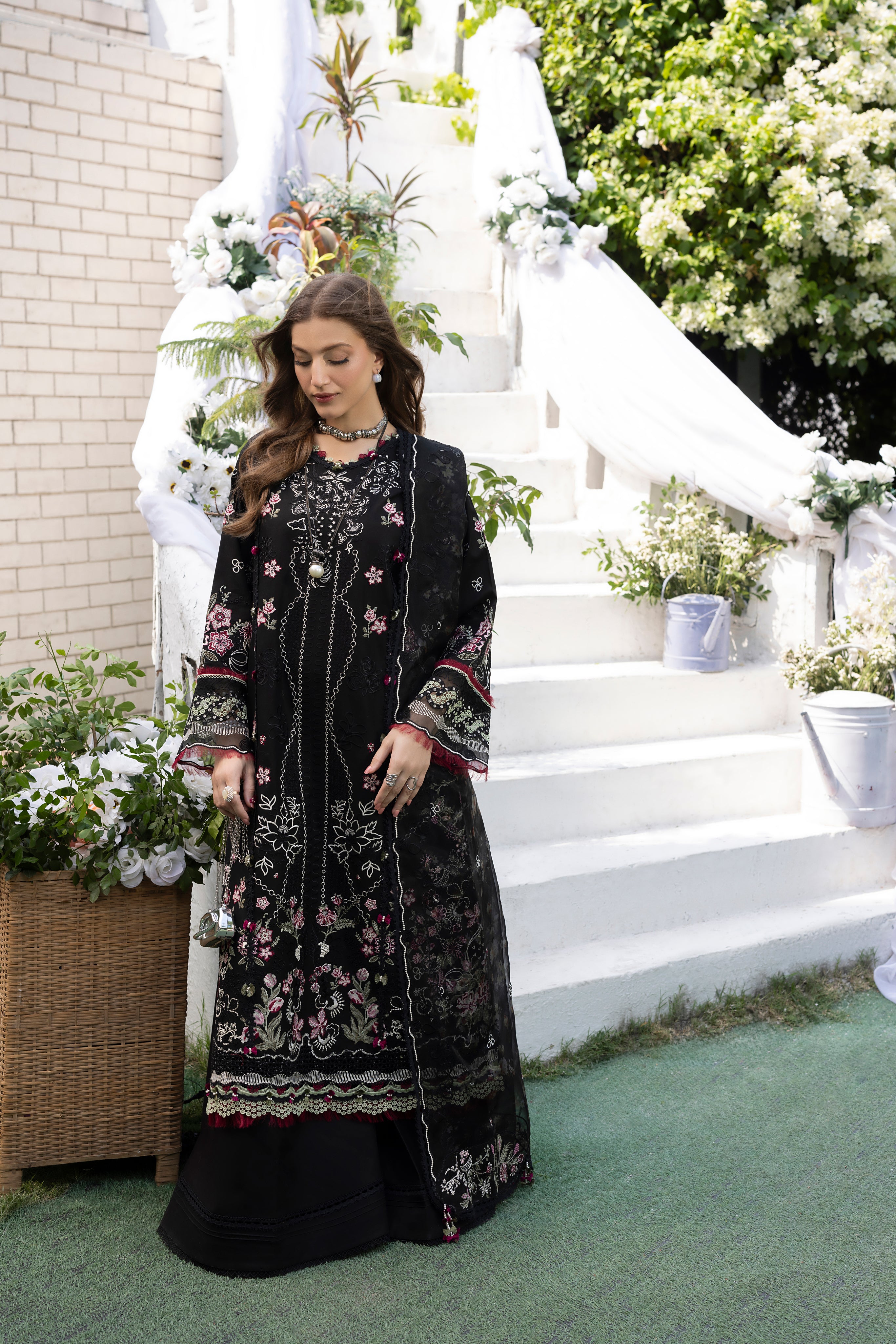 MUSK BLACK-LAWN EMBROIDERED-MBN-10