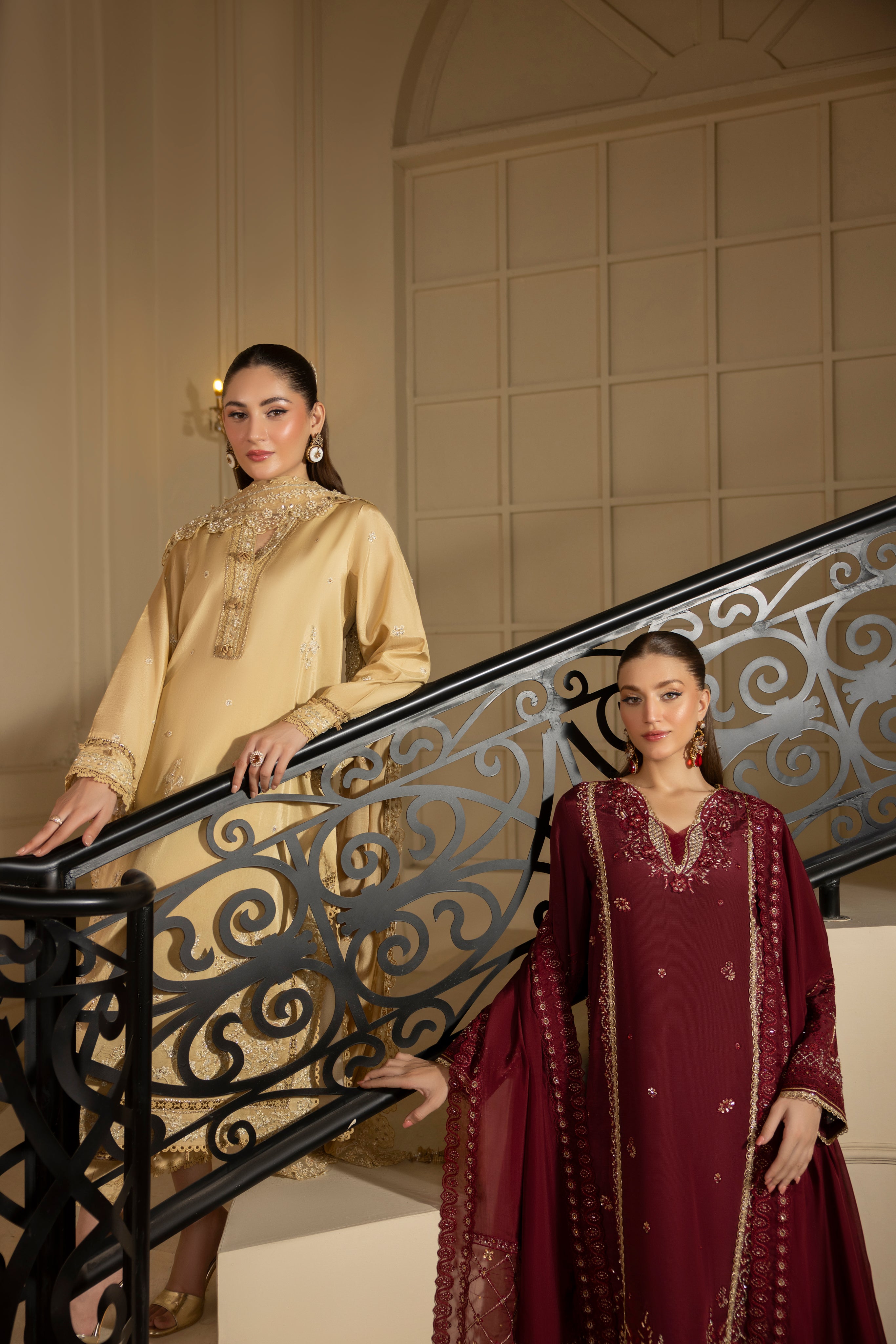 DESERT GOLDRAW -RAW SILK HAND EMBELLISHED EMBROIDERED-D-100016