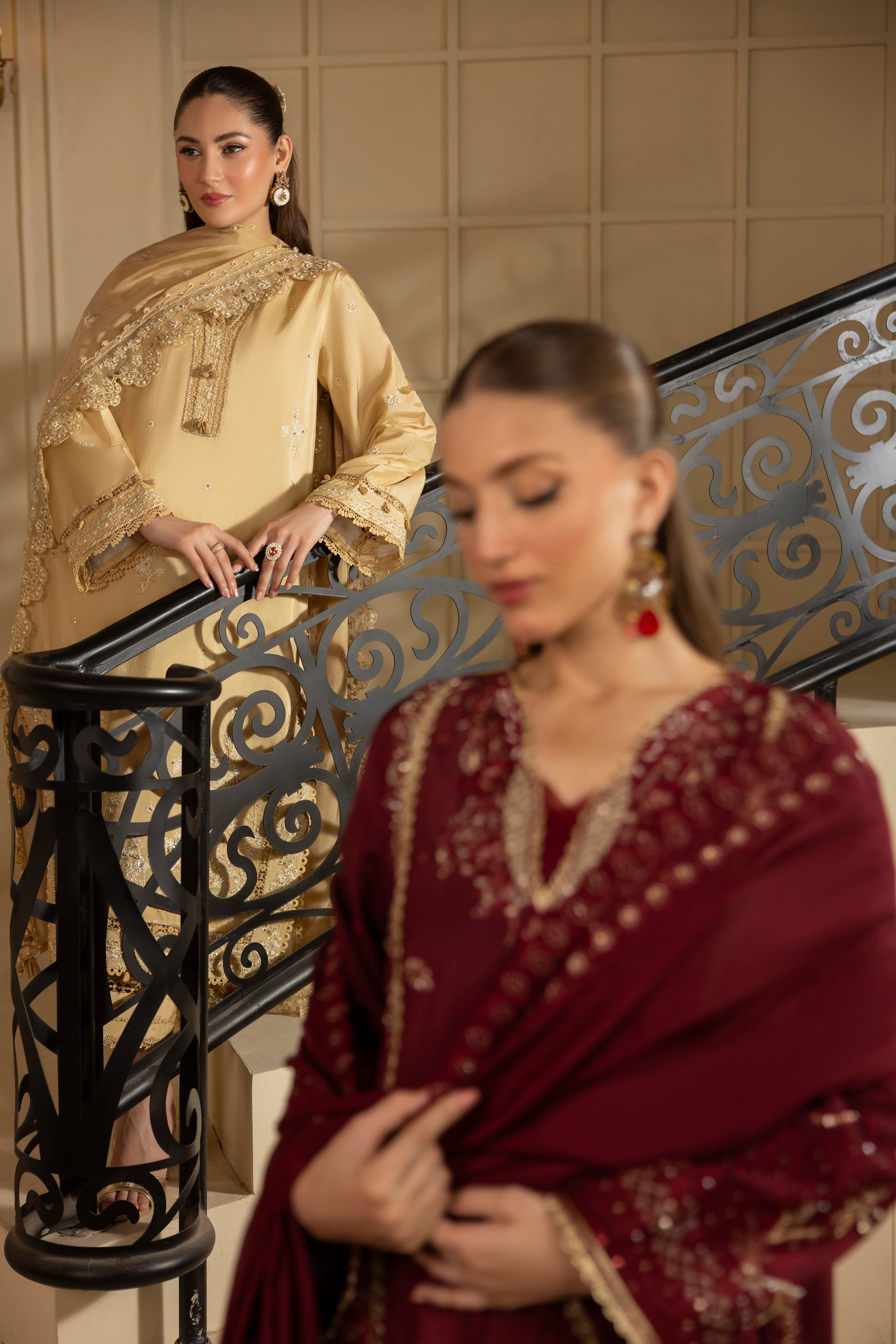 DESERT GOLDRAW -RAW SILK HAND EMBELLISHED EMBROIDERED-D-100016
