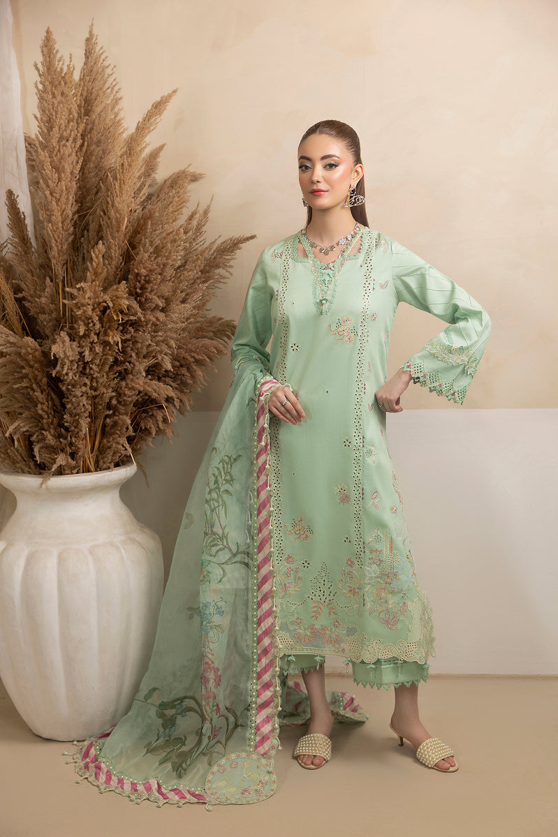 SAGE-CAMBRIC COTTON EMBROIDERED-