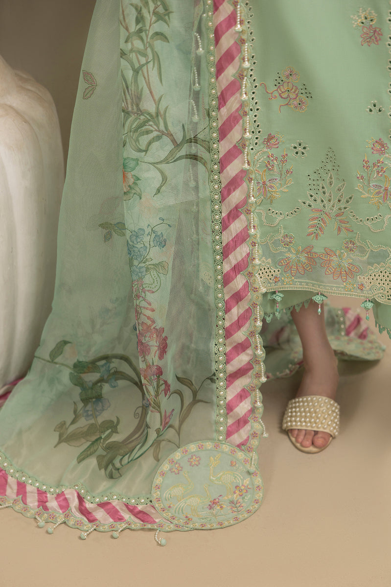SAGE-CAMBRIC COTTON EMBROIDERED-