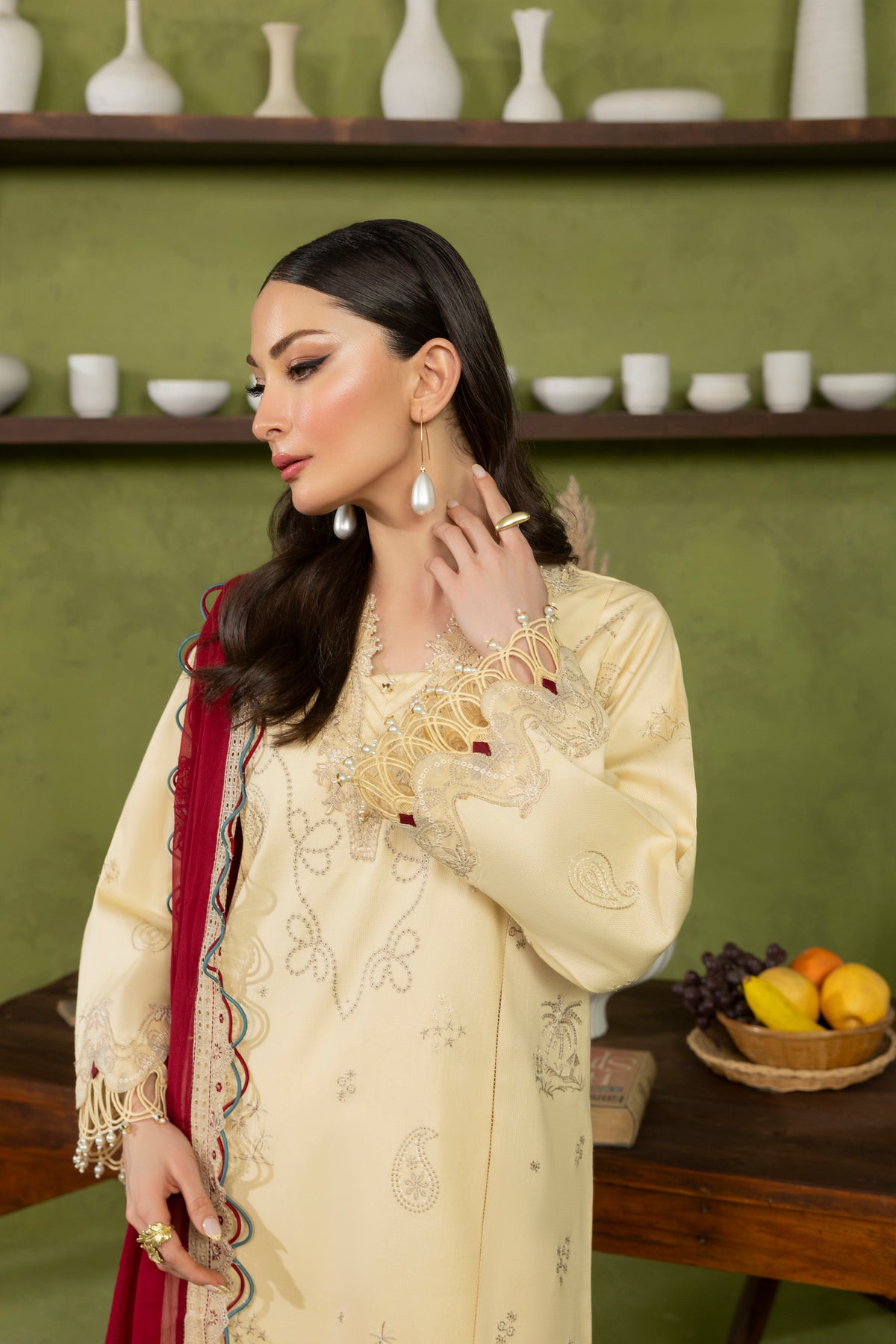 ROSEWOOD-CAMBRIC COTTON EMBROIDERED-10027