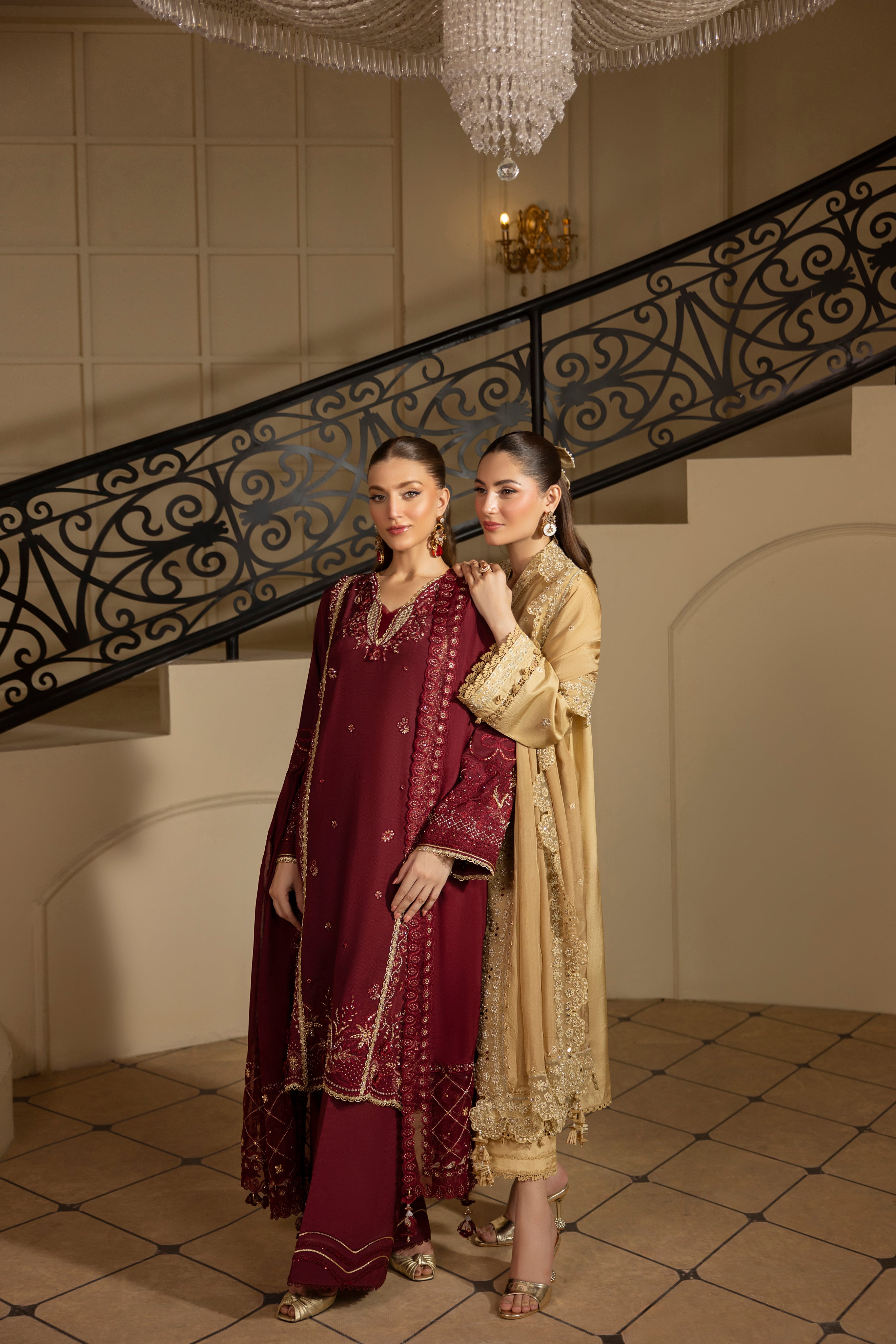 DESERT GOLDRAW -RAW SILK HAND EMBELLISHED EMBROIDERED-D-100016