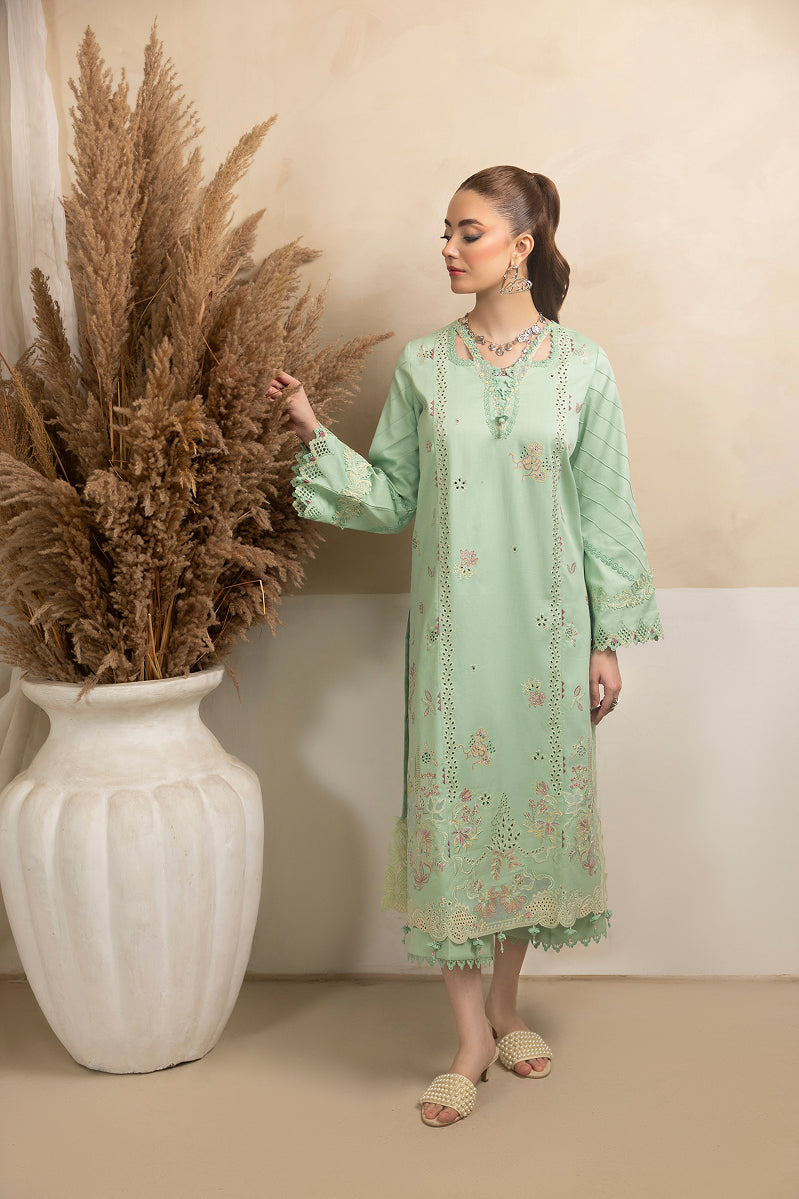 SAGE-CAMBRIC COTTON EMBROIDERED-