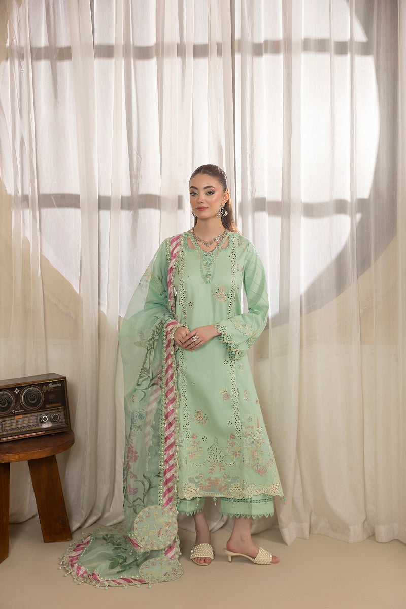 SAGE-CAMBRIC COTTON EMBROIDERED-