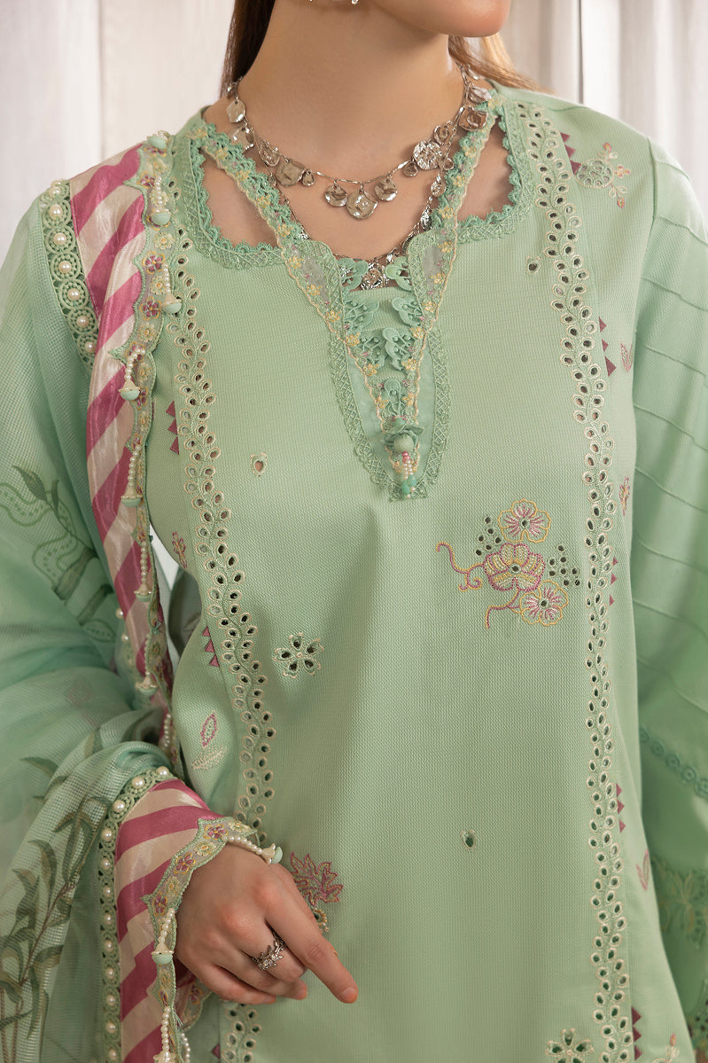 SAGE-CAMBRIC COTTON EMBROIDERED-