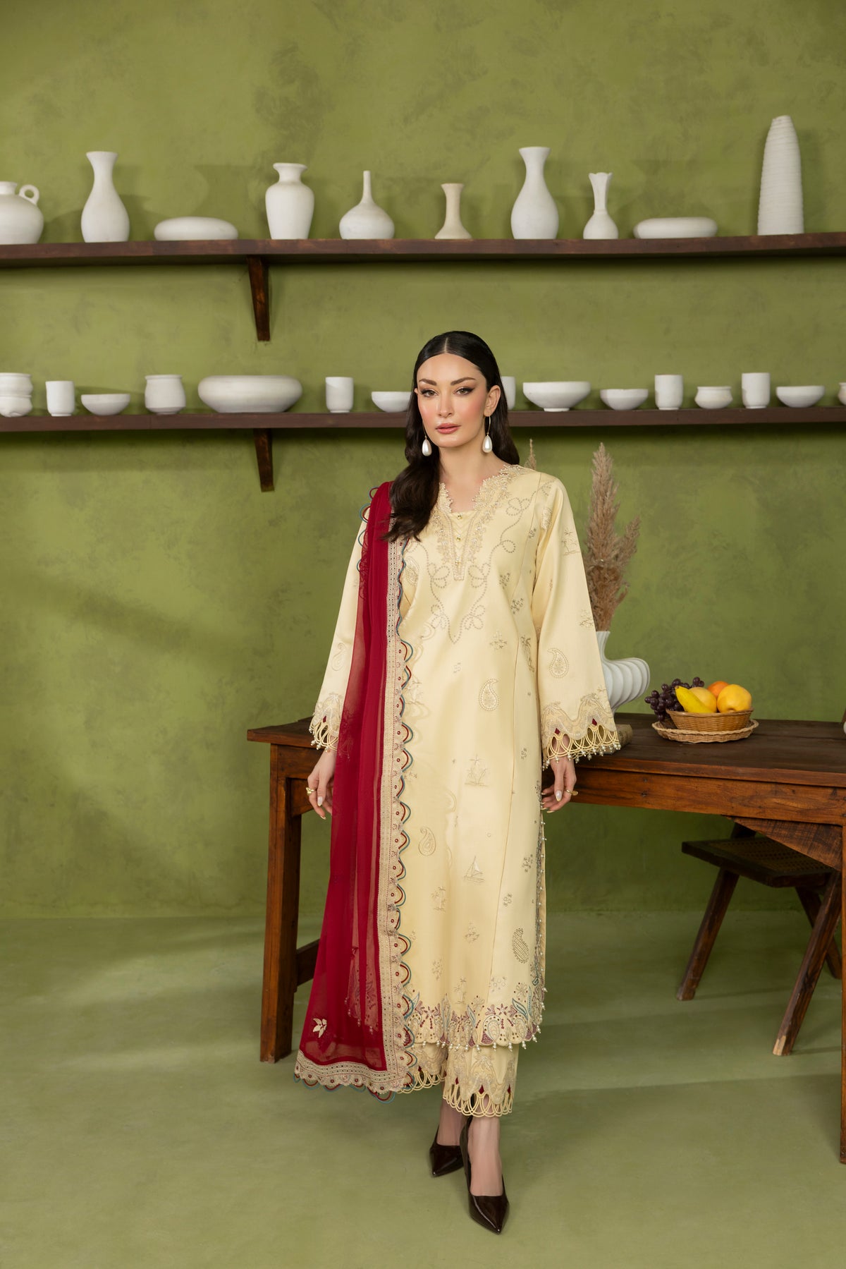 ROSEWOOD-CAMBRIC COTTON EMBROIDERED-10027