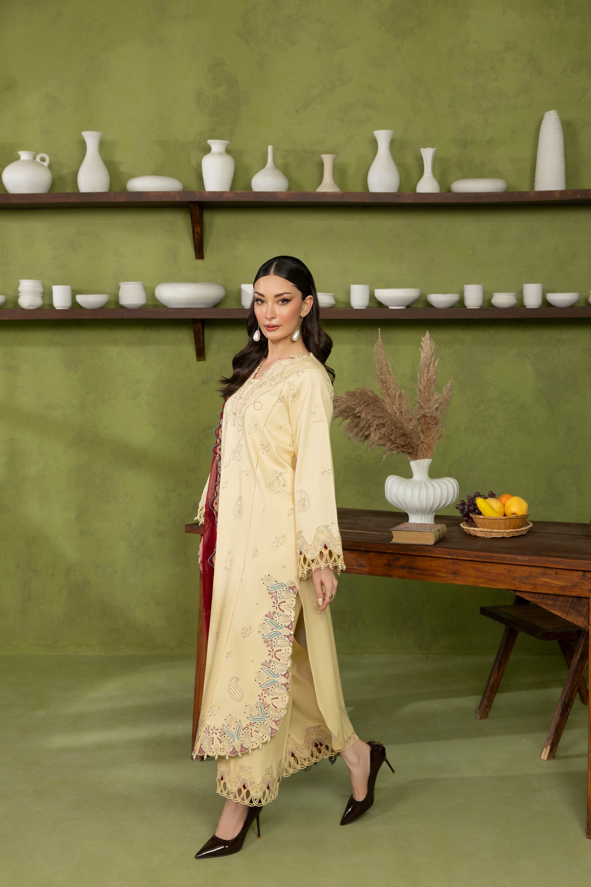 ROSEWOOD-CAMBRIC COTTON EMBROIDERED-10027