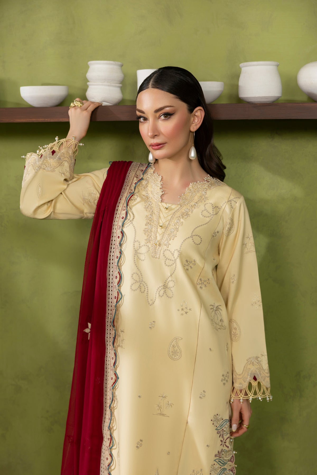 ROSEWOOD-CAMBRIC COTTON EMBROIDERED-10027