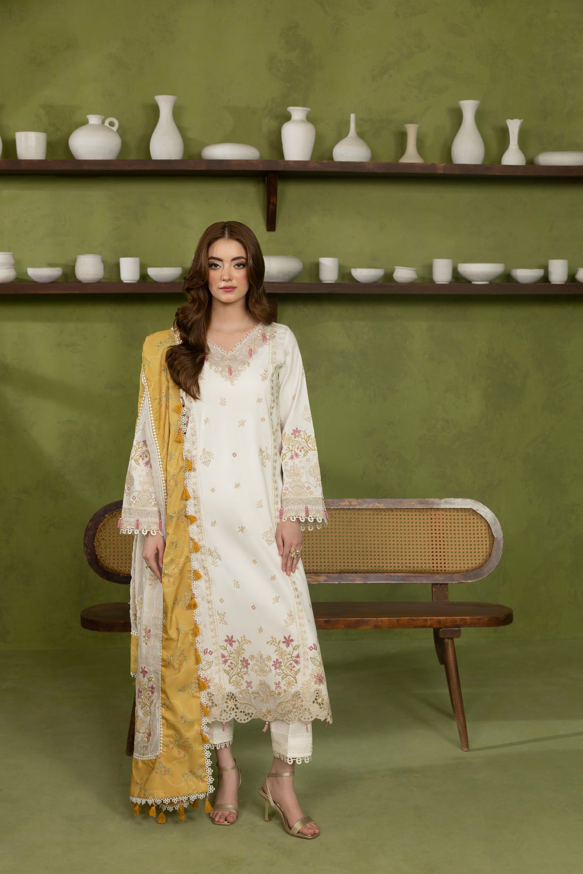 DOVE-CAMBRIC COTTON EMBROIDERED-10022