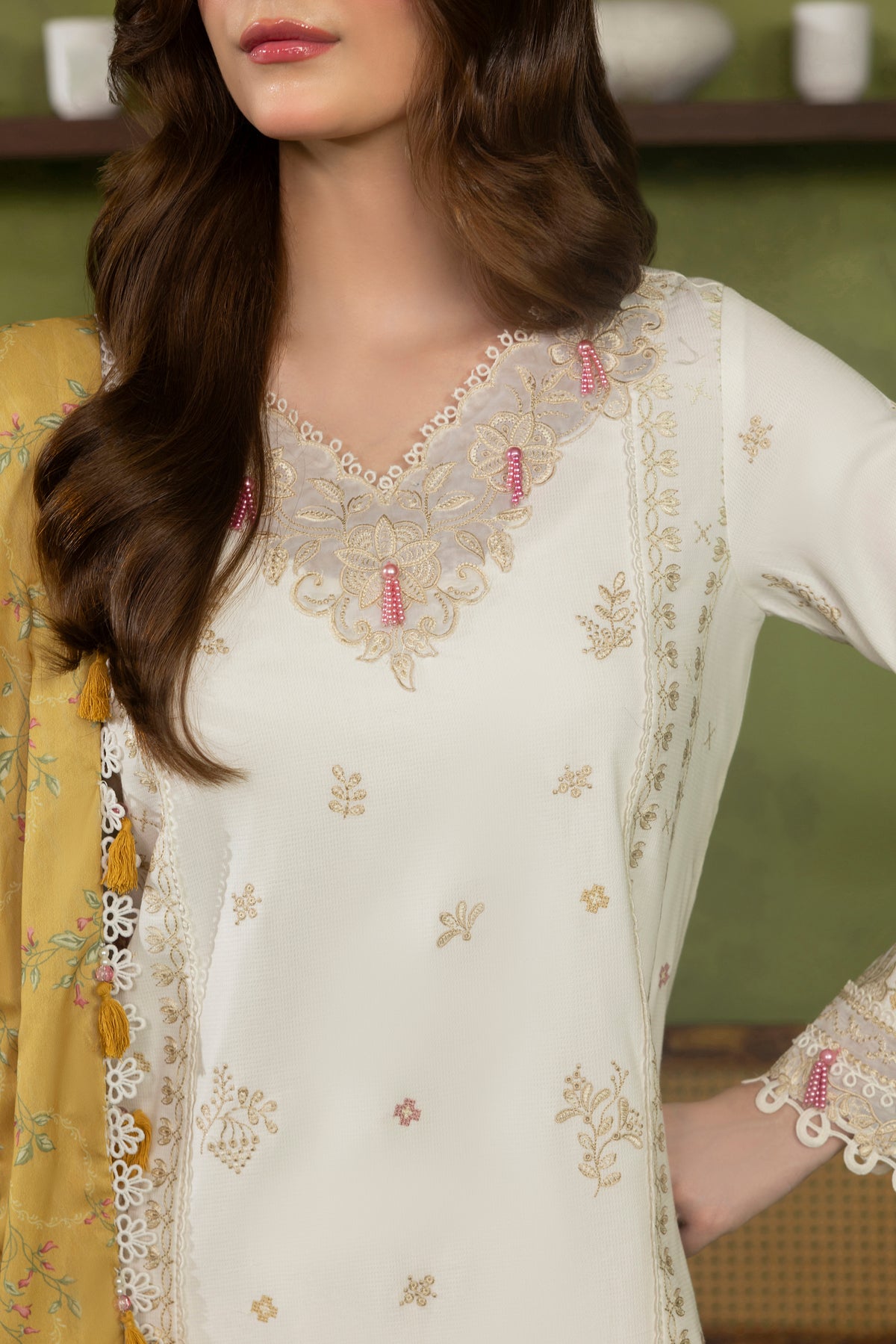 DOVE-CAMBRIC COTTON EMBROIDERED-10022