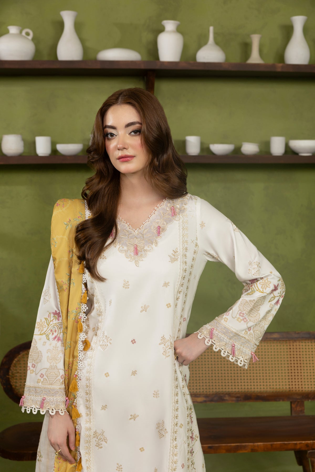 DOVE-CAMBRIC COTTON EMBROIDERED-10022